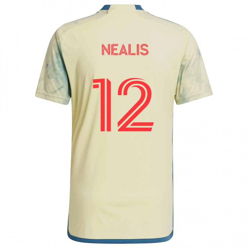 Niño Camiseta Dylan Nealis #12 Amarillo Rojo Azul 1ª Equipación 2024/25 La Camisa