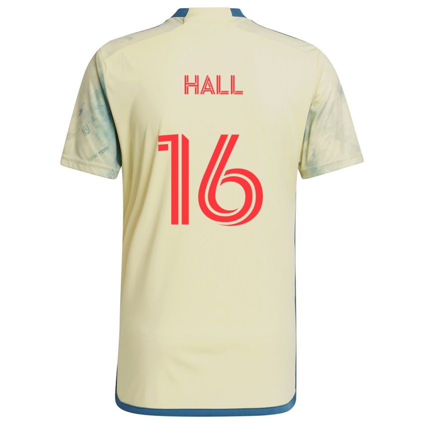 Niño Camiseta Julian Hall #16 Amarillo Rojo Azul 1ª Equipación 2024/25 La Camisa