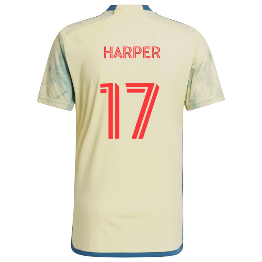 Niño Camiseta Cameron Harper #17 Amarillo Rojo Azul 1ª Equipación 2024/25 La Camisa