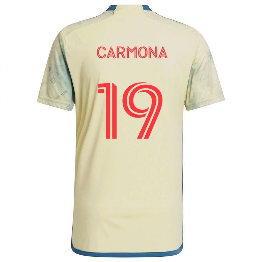 Niño Camiseta Wikelman Carmona #19 Amarillo Rojo Azul 1ª Equipación 2024/25 La Camisa