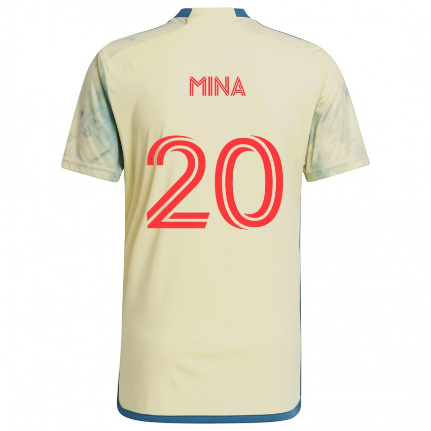 Niño Camiseta Juan Mina #20 Amarillo Rojo Azul 1ª Equipación 2024/25 La Camisa