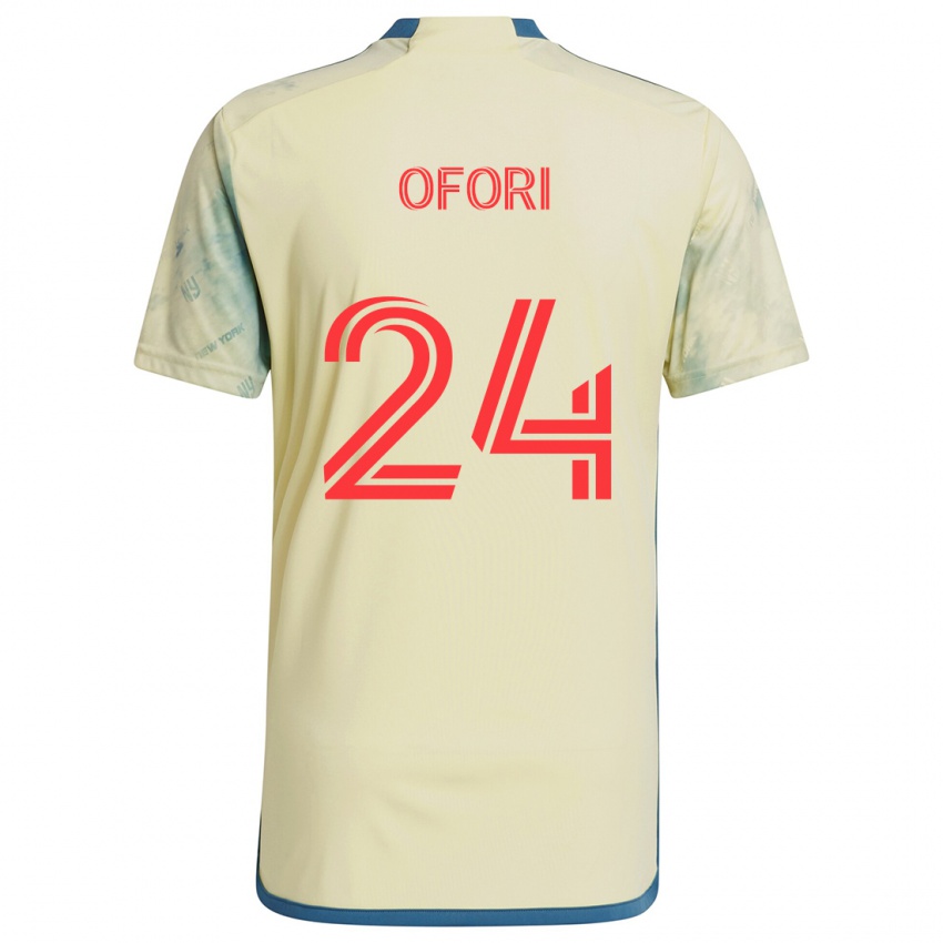 Niño Camiseta Curtis Ofori #24 Amarillo Rojo Azul 1ª Equipación 2024/25 La Camisa