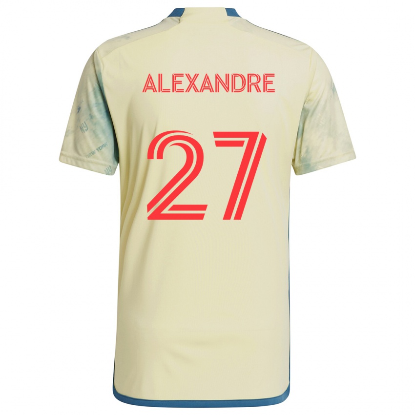 Niño Camiseta Davi Alexandre #27 Amarillo Rojo Azul 1ª Equipación 2024/25 La Camisa