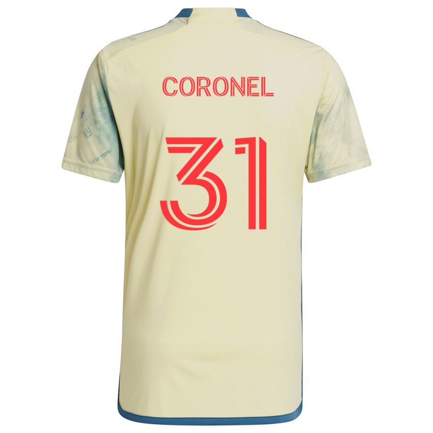 Niño Camiseta Carlos Coronel #31 Amarillo Rojo Azul 1ª Equipación 2024/25 La Camisa