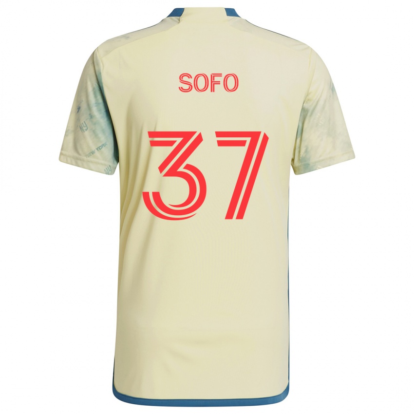 Niño Camiseta Mohammed Sofo #37 Amarillo Rojo Azul 1ª Equipación 2024/25 La Camisa