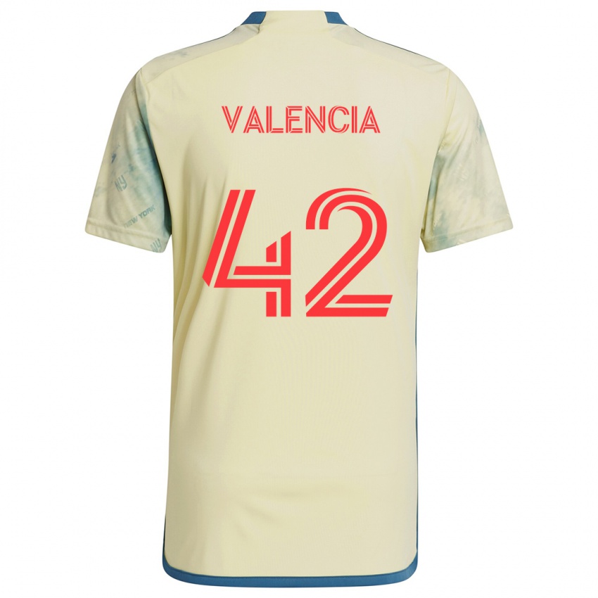 Niño Camiseta Omar Valencia #42 Amarillo Rojo Azul 1ª Equipación 2024/25 La Camisa