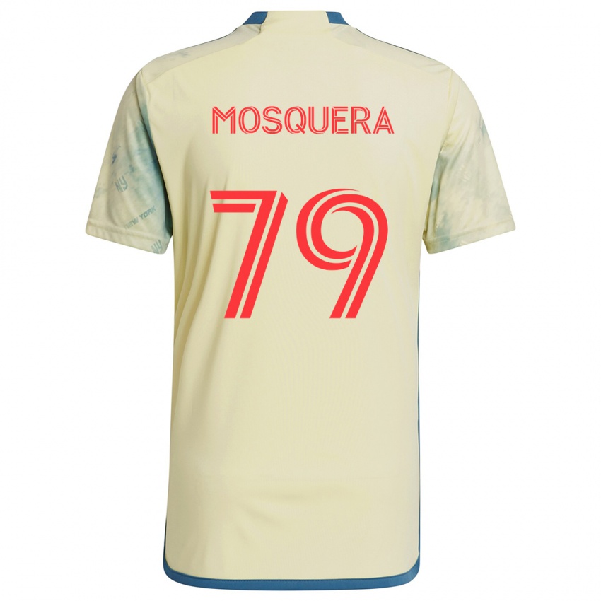 Niño Camiseta Rafael Mosquera #79 Amarillo Rojo Azul 1ª Equipación 2024/25 La Camisa