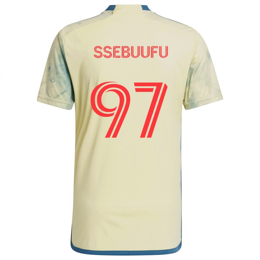 Niño Camiseta Frank Ssebuufu #97 Amarillo Rojo Azul 1ª Equipación 2024/25 La Camisa