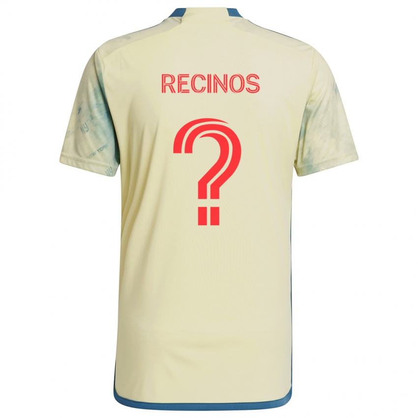 Niño Camiseta Arian Recinos #0 Amarillo Rojo Azul 1ª Equipación 2024/25 La Camisa