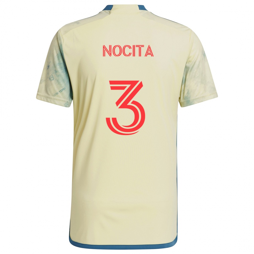 Niño Camiseta Matthew Nocita #3 Amarillo Rojo Azul 1ª Equipación 2024/25 La Camisa