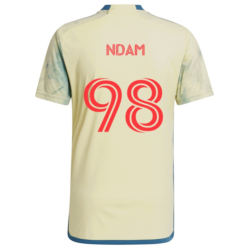 Niño Camiseta Hassan Ndam #98 Amarillo Rojo Azul 1ª Equipación 2024/25 La Camisa