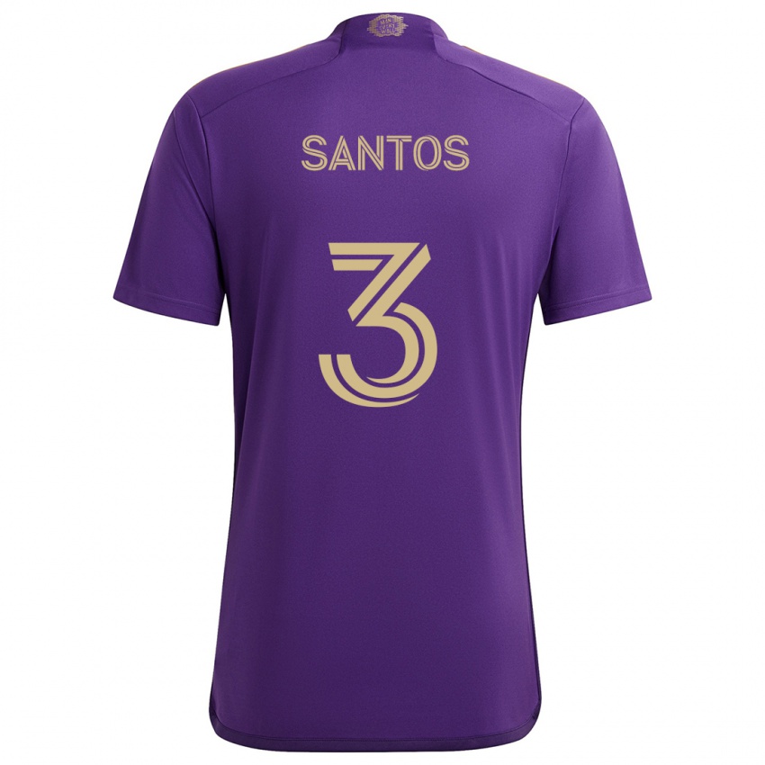 Niño Camiseta Rafael Santos #3 Púrpura Amarillo 1ª Equipación 2024/25 La Camisa