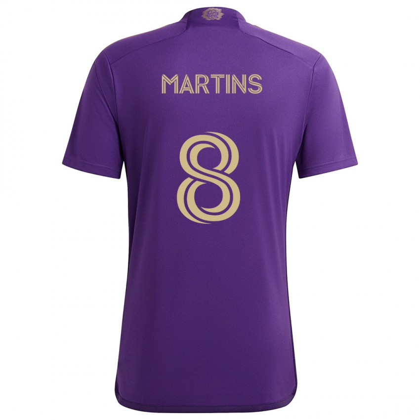 Niño Camiseta Felipe Martins #8 Púrpura Amarillo 1ª Equipación 2024/25 La Camisa