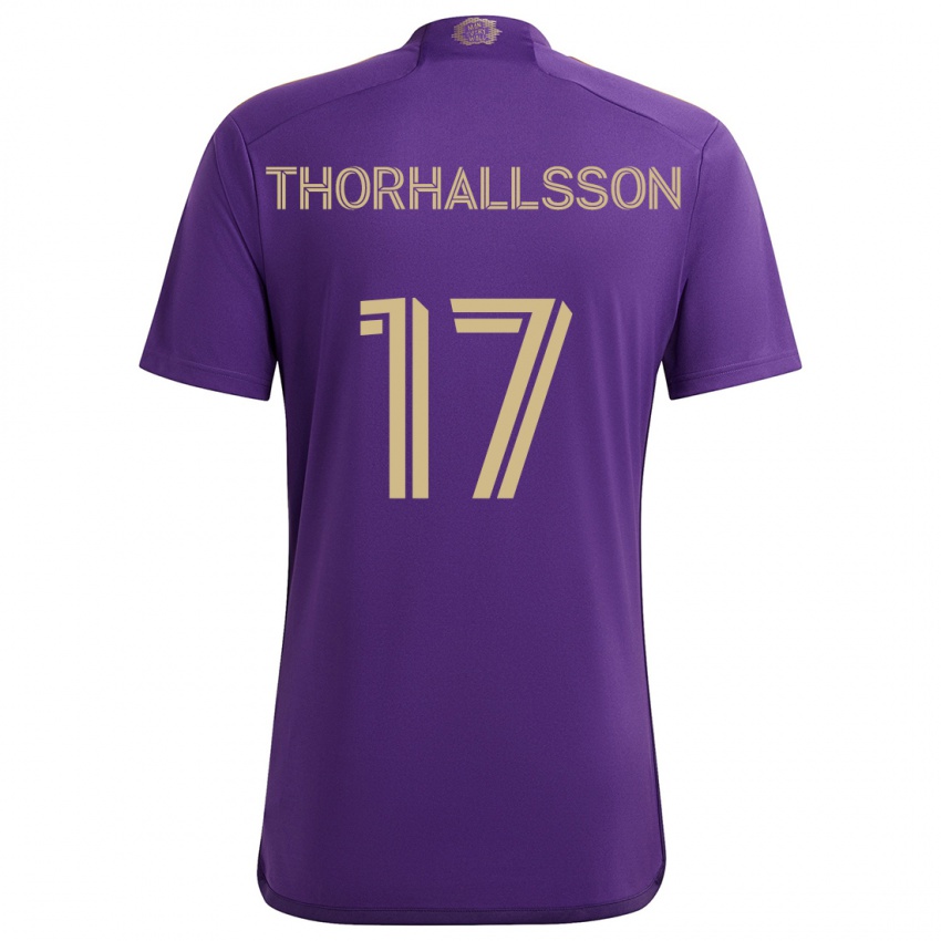 Niño Camiseta Dagur Dan Thórhallsson #17 Púrpura Amarillo 1ª Equipación 2024/25 La Camisa