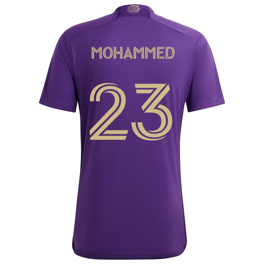 Niño Camiseta Shak Mohammed #23 Púrpura Amarillo 1ª Equipación 2024/25 La Camisa