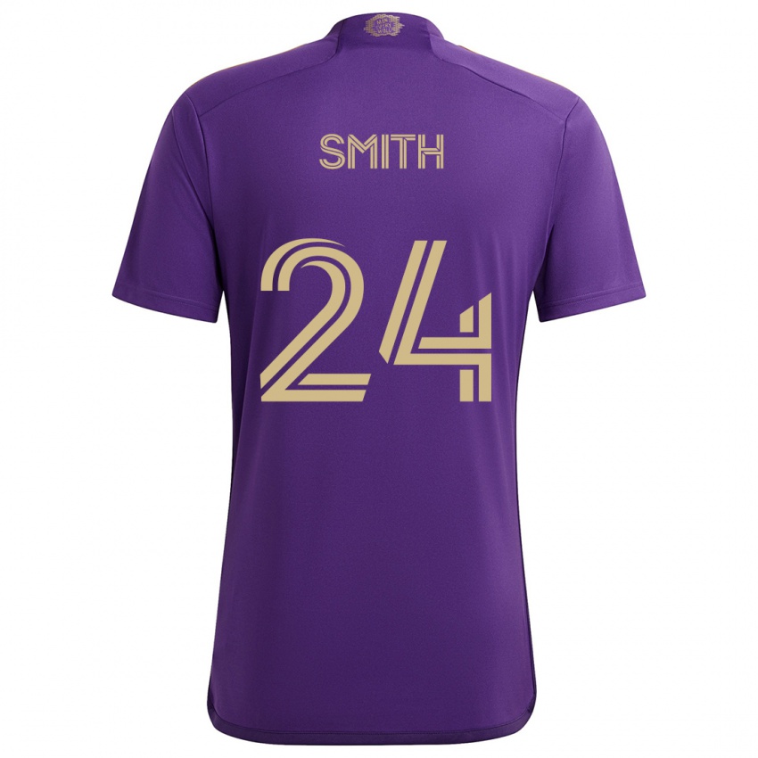 Niño Camiseta Kyle Smith #24 Púrpura Amarillo 1ª Equipación 2024/25 La Camisa