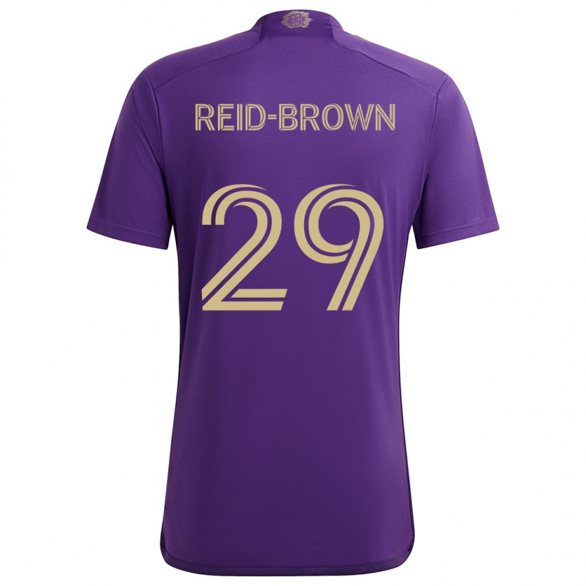 Niño Camiseta Tahir Reid-Brown #29 Púrpura Amarillo 1ª Equipación 2024/25 La Camisa