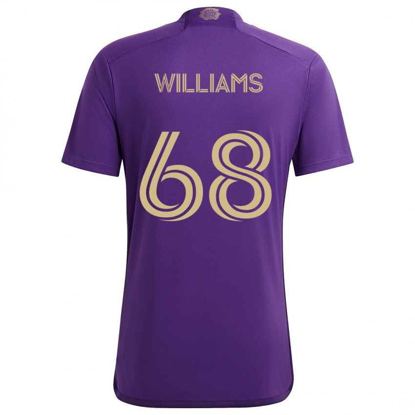 Niño Camiseta Thomas Williams #68 Púrpura Amarillo 1ª Equipación 2024/25 La Camisa