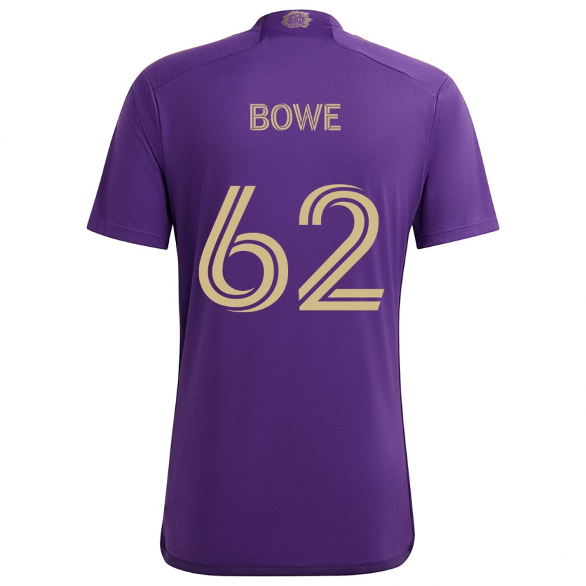 Niño Camiseta Thomas Bowe #62 Púrpura Amarillo 1ª Equipación 2024/25 La Camisa