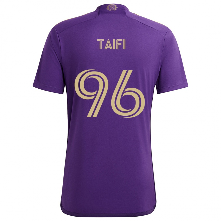 Niño Camiseta Zakaria Taifi #96 Púrpura Amarillo 1ª Equipación 2024/25 La Camisa