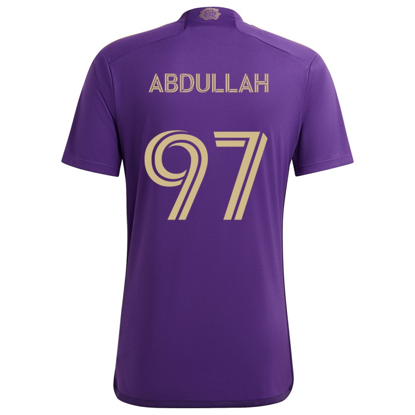 Niño Camiseta Majed Abdullah #97 Púrpura Amarillo 1ª Equipación 2024/25 La Camisa