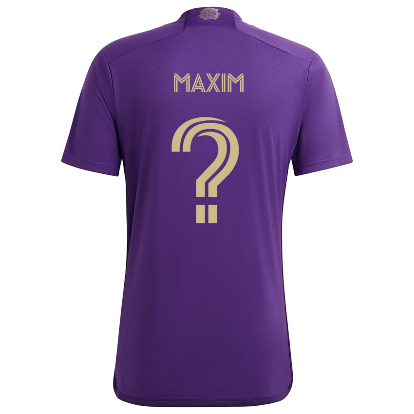 Niño Camiseta Luca Maxim #0 Púrpura Amarillo 1ª Equipación 2024/25 La Camisa