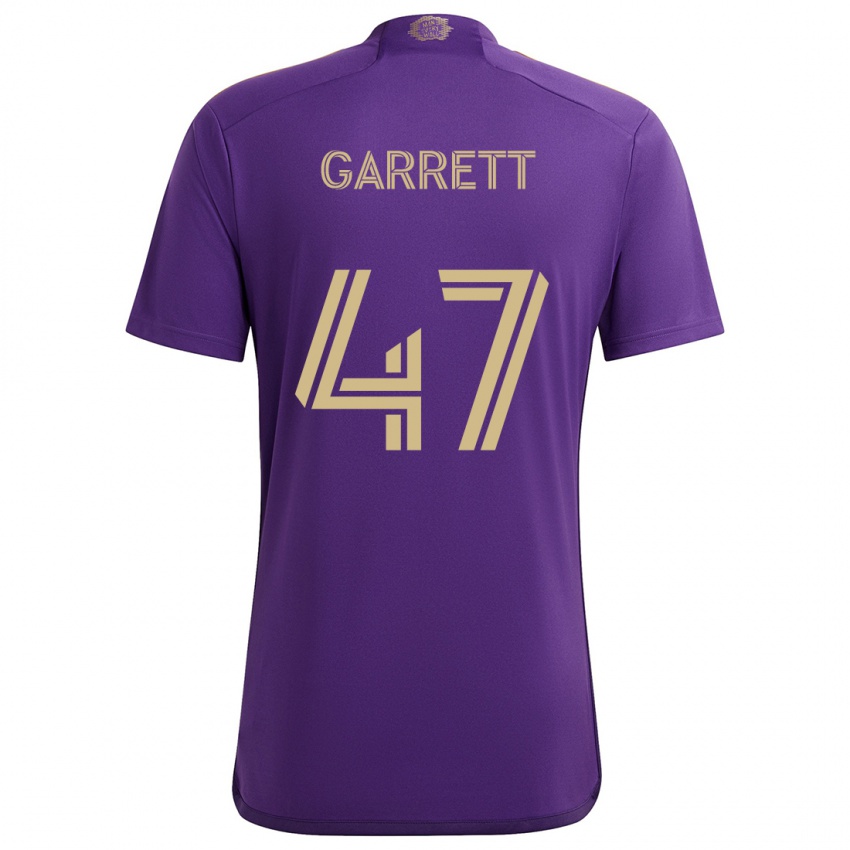 Niño Camiseta Ian Garrett #47 Púrpura Amarillo 1ª Equipación 2024/25 La Camisa