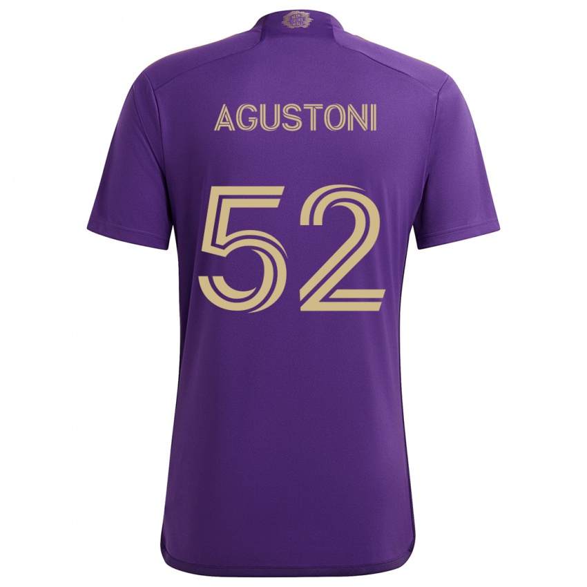 Niño Camiseta Gonzalo Agustoni #52 Púrpura Amarillo 1ª Equipación 2024/25 La Camisa