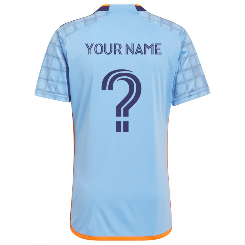 Niño Camiseta Ihren Namen #0 Azul Naranja 1ª Equipación 2024/25 La Camisa