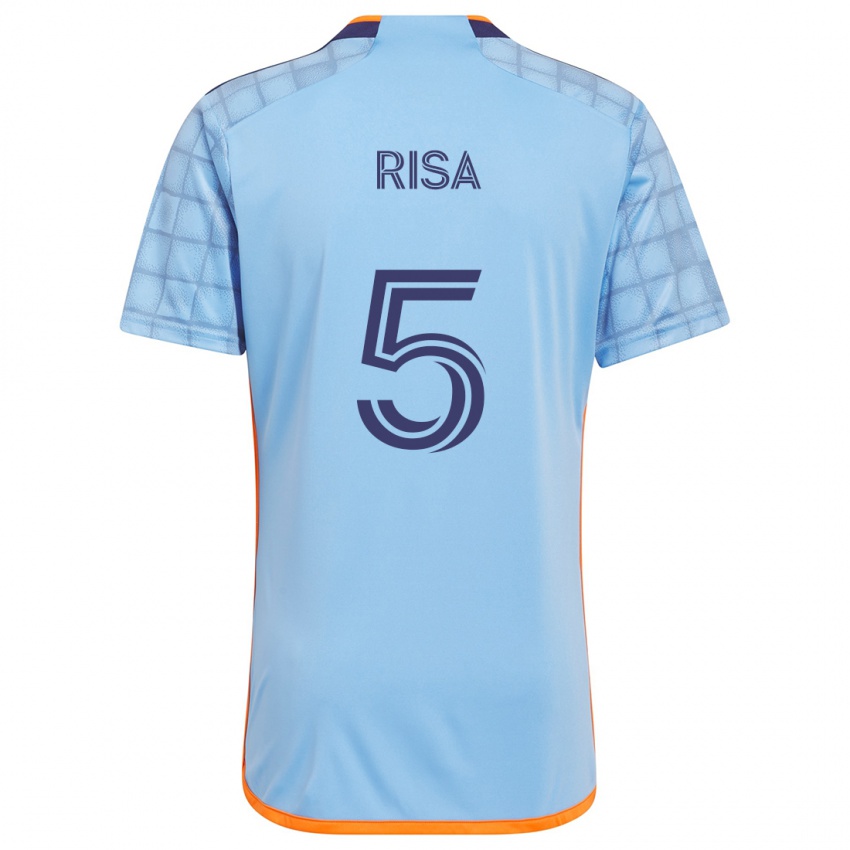 Niño Camiseta Birk Risa #5 Azul Naranja 1ª Equipación 2024/25 La Camisa