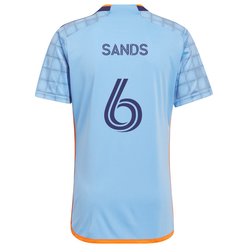 Niño Camiseta James Sands #6 Azul Naranja 1ª Equipación 2024/25 La Camisa