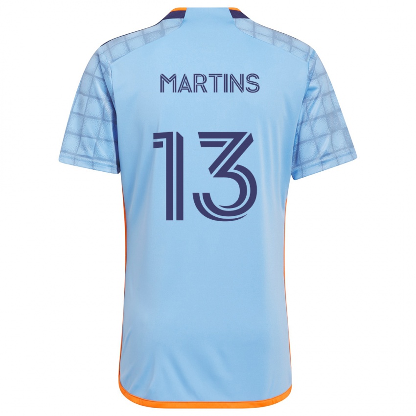 Niño Camiseta Thiago Martins #13 Azul Naranja 1ª Equipación 2024/25 La Camisa