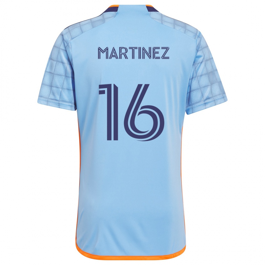 Niño Camiseta Alonso Martínez #16 Azul Naranja 1ª Equipación 2024/25 La Camisa