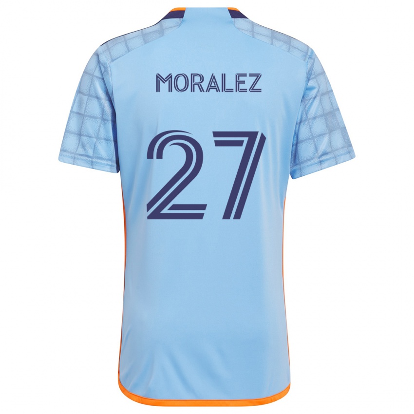 Niño Camiseta Maxi Moralez #27 Azul Naranja 1ª Equipación 2024/25 La Camisa