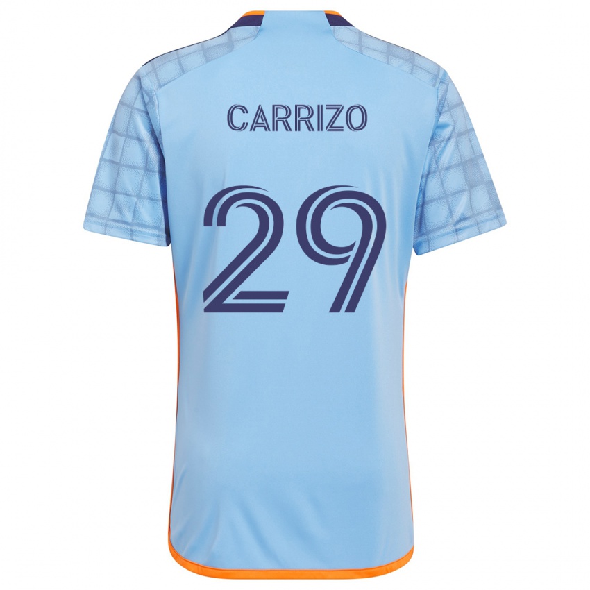 Niño Camiseta Máximo Carrizo #29 Azul Naranja 1ª Equipación 2024/25 La Camisa