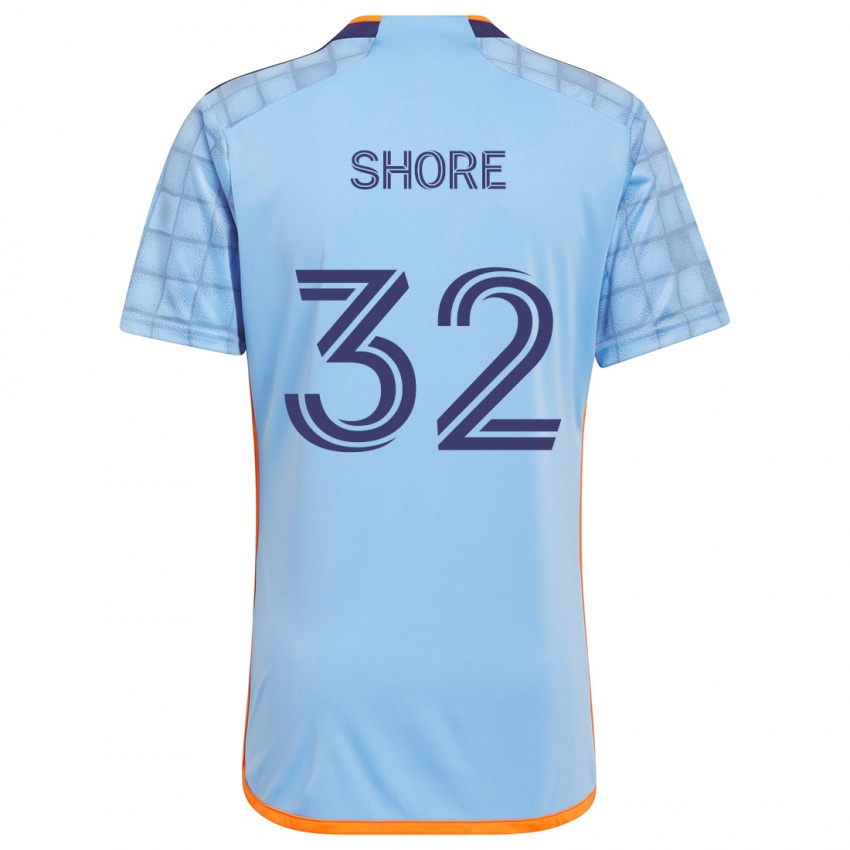 Niño Camiseta Jonathan Shore #32 Azul Naranja 1ª Equipación 2024/25 La Camisa