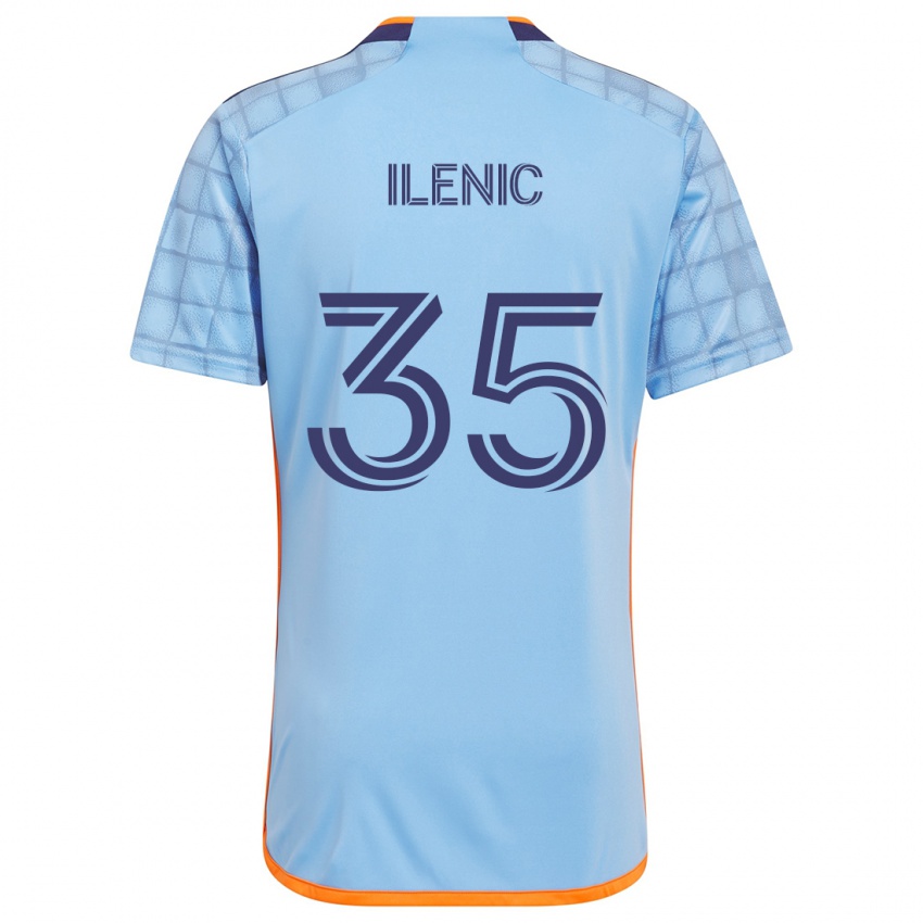 Niño Camiseta Mitja Ilenic #35 Azul Naranja 1ª Equipación 2024/25 La Camisa