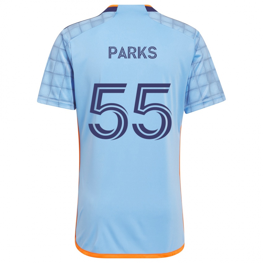 Niño Camiseta Keaton Parks #55 Azul Naranja 1ª Equipación 2024/25 La Camisa