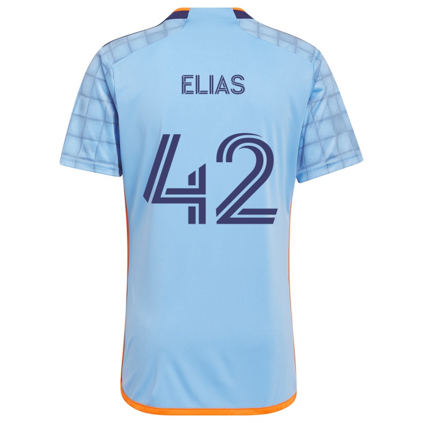 Niño Camiseta Piero Elias #42 Azul Naranja 1ª Equipación 2024/25 La Camisa