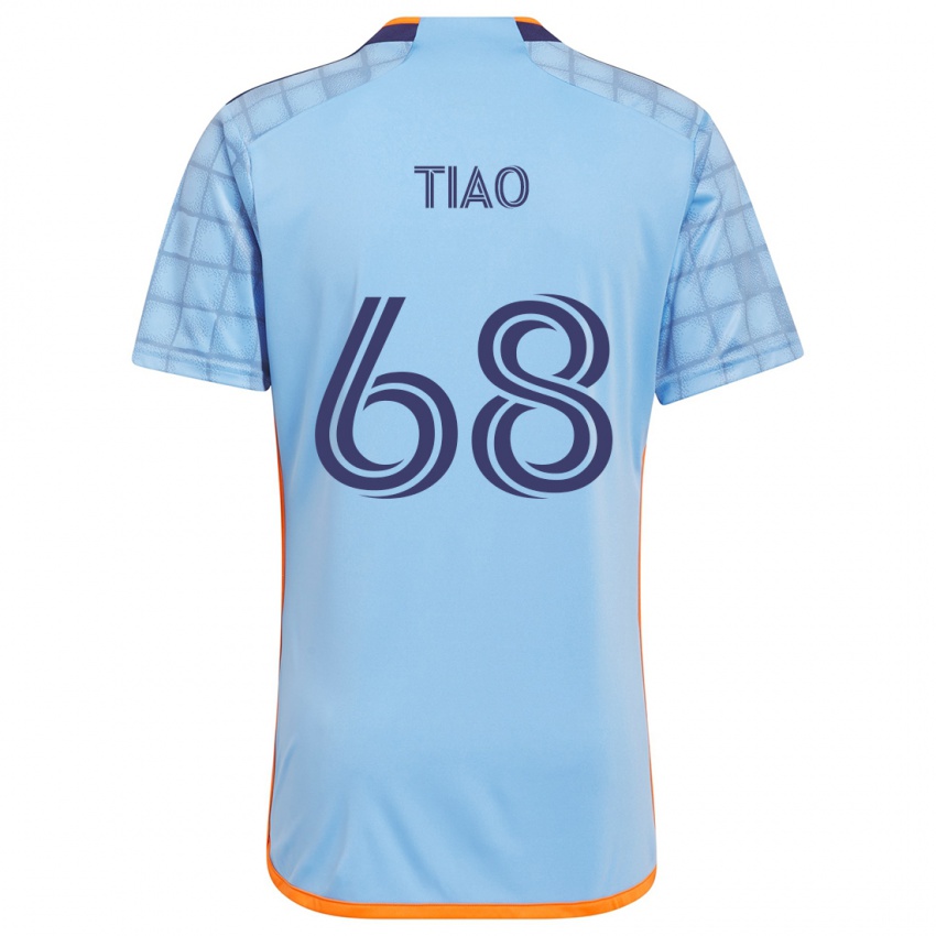 Niño Camiseta Christopher Tiao #68 Azul Naranja 1ª Equipación 2024/25 La Camisa