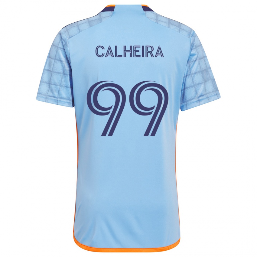 Niño Camiseta Taylor Calheira #99 Azul Naranja 1ª Equipación 2024/25 La Camisa