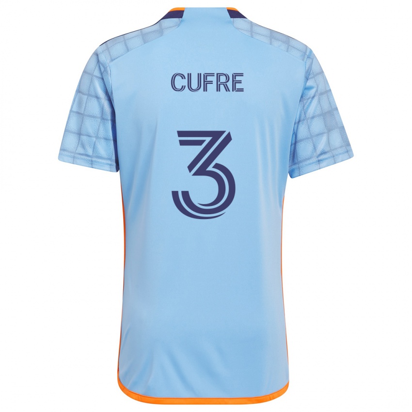 Niño Camiseta Braian Cufré #3 Azul Naranja 1ª Equipación 2024/25 La Camisa