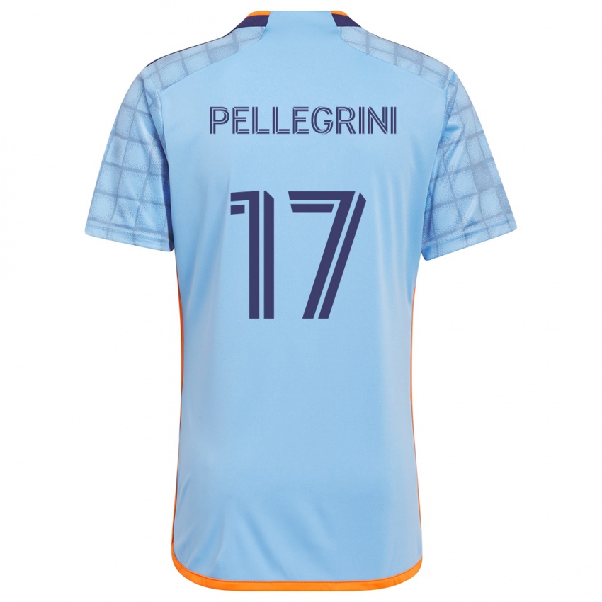 Niño Camiseta Matías Pellegrini #17 Azul Naranja 1ª Equipación 2024/25 La Camisa