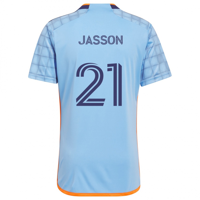 Niño Camiseta Andres Jasson #21 Azul Naranja 1ª Equipación 2024/25 La Camisa