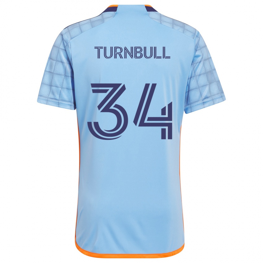 Niño Camiseta Stephen Turnbull #34 Azul Naranja 1ª Equipación 2024/25 La Camisa