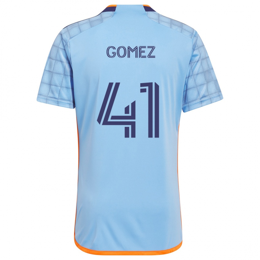 Niño Camiseta Julián Gómez #41 Azul Naranja 1ª Equipación 2024/25 La Camisa