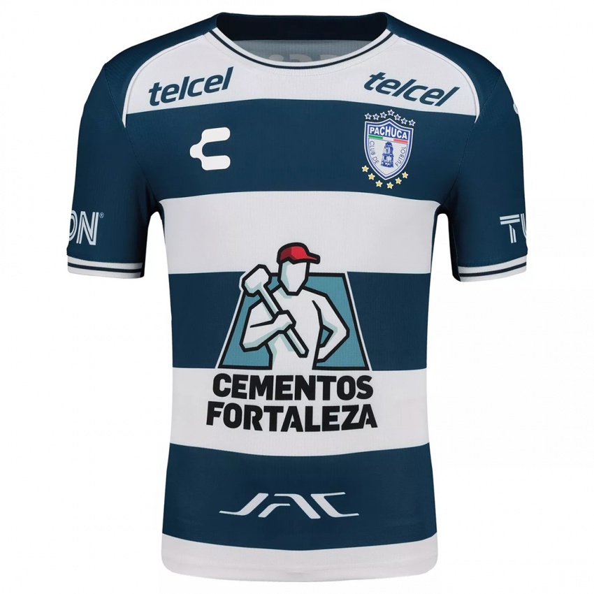 Niño Camiseta Brandon Alvarado #371 Azul Blanco 1ª Equipación 2024/25 La Camisa