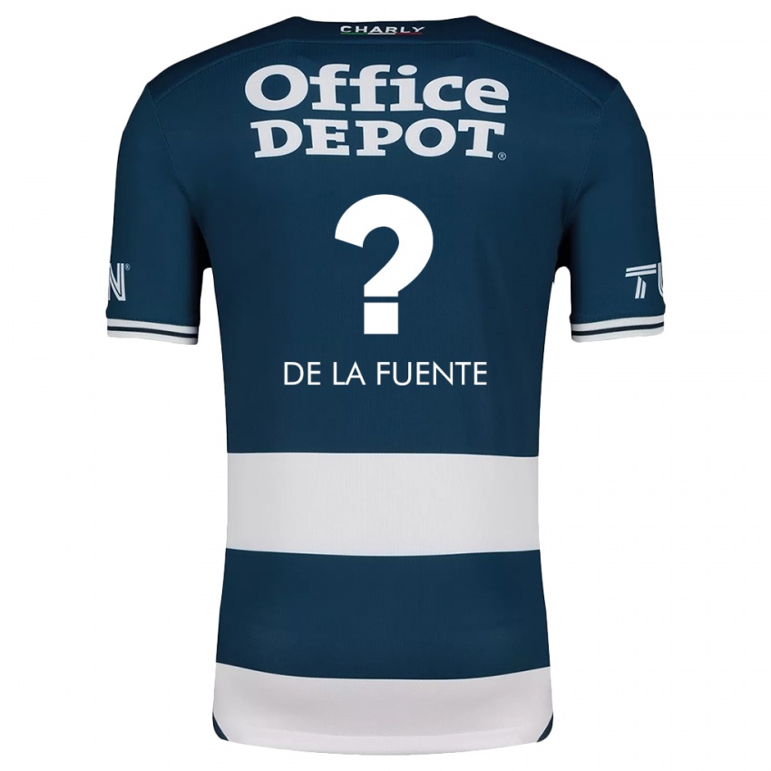 Niño Camiseta Paulino De La Fuente #0 Azul Blanco 1ª Equipación 2024/25 La Camisa