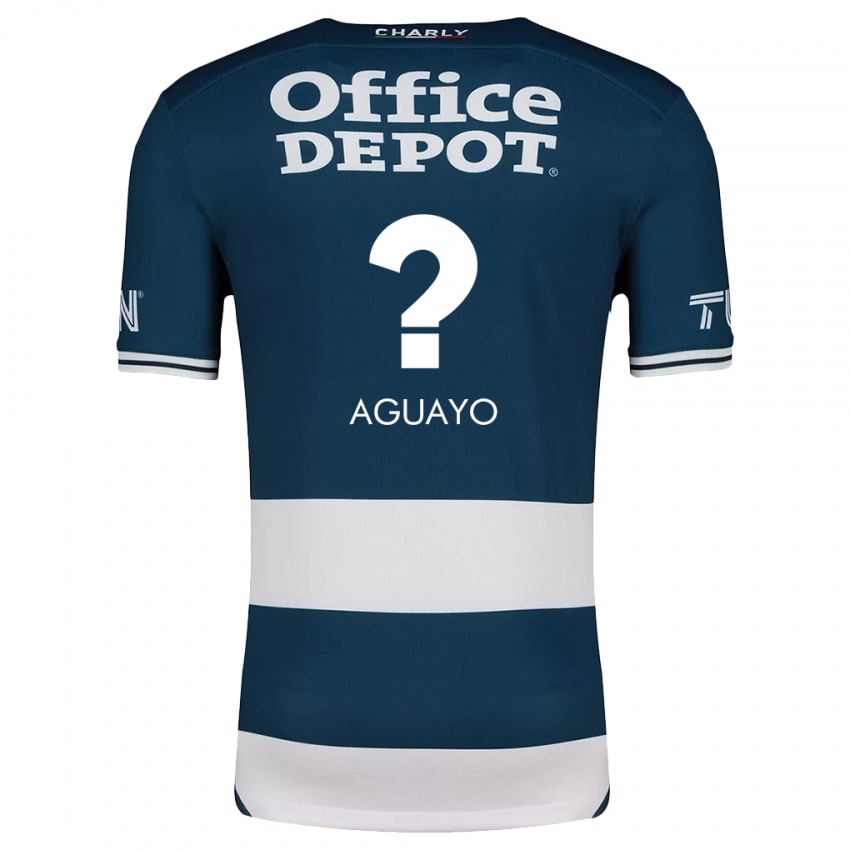 Niño Camiseta Sergio Aguayo #0 Azul Blanco 1ª Equipación 2024/25 La Camisa