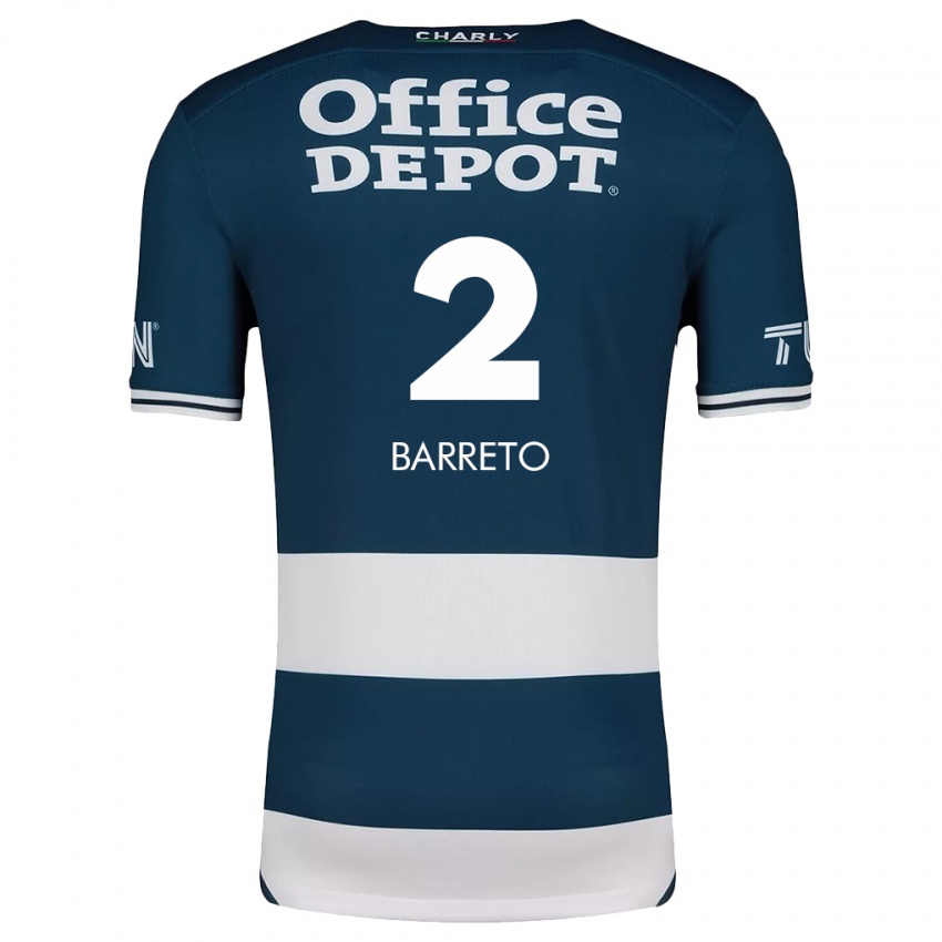 Niño Camiseta Sergio Barreto #2 Azul Blanco 1ª Equipación 2024/25 La Camisa